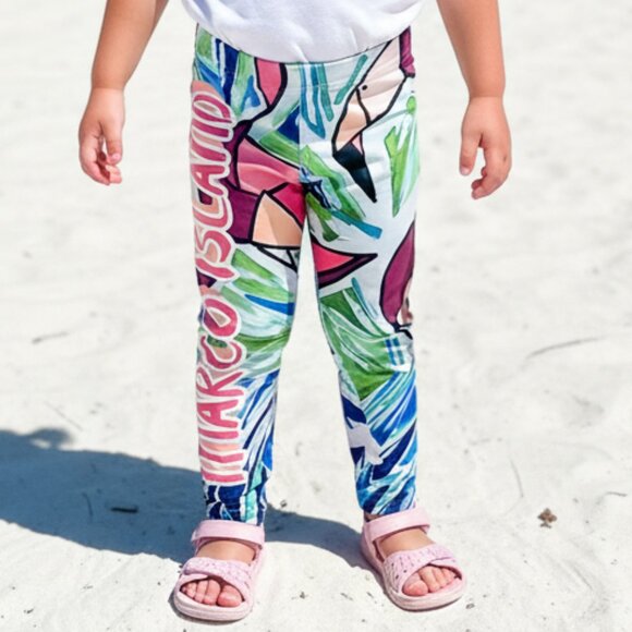 NWT $98 adorable UPF 50 toddler size 2T leggings Flamingo's - Picture 1 of 7